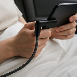 27 USB C L Shaped Right Angle Charging Cable for Comfortable Use in Bed or Car